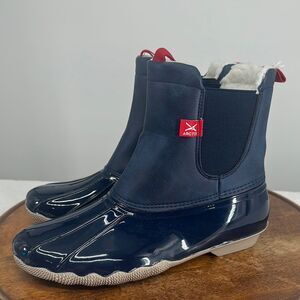 Arctix Boots Kids 7 Blue Rubber Pull On Hudson Duck Rain Winter Snow Lined